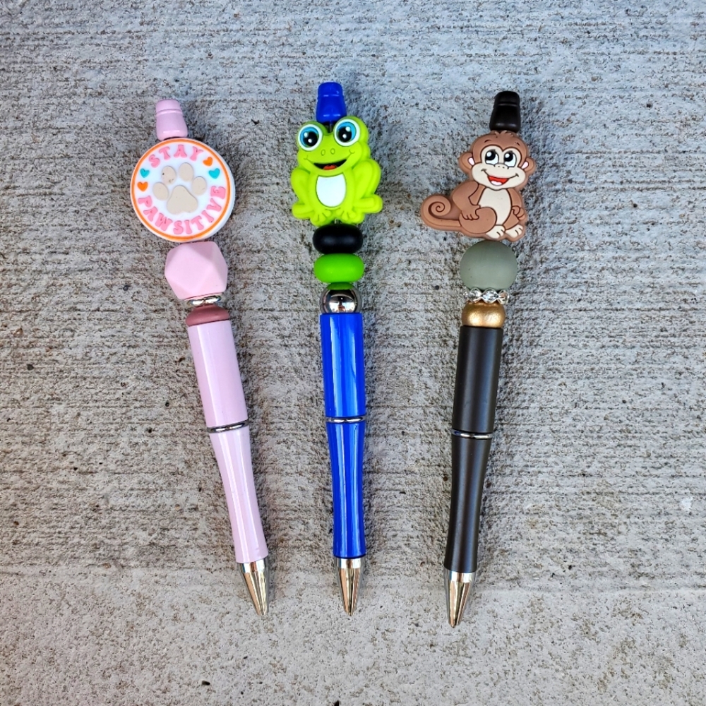 Beaded Focal Silicone Beads